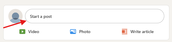 linkedin - start a post