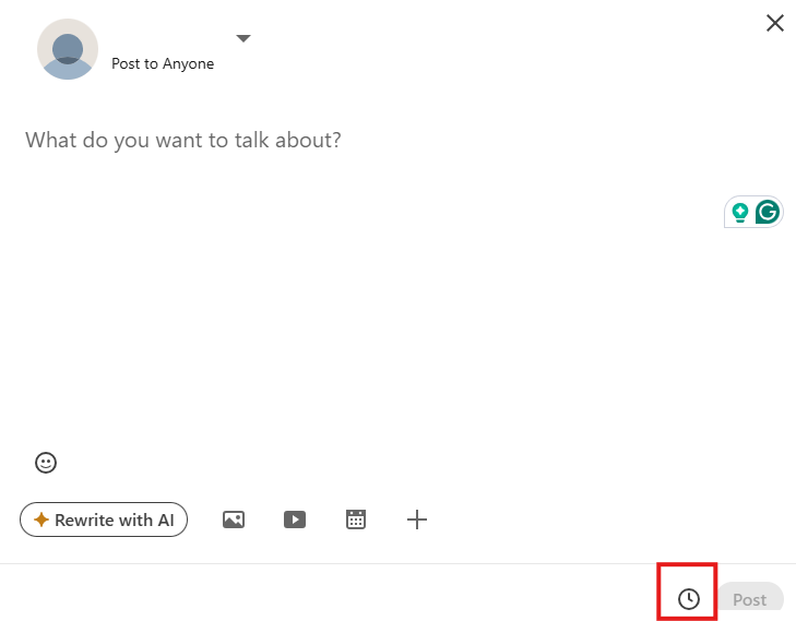 linkedin - clock icon