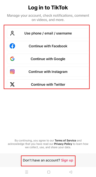 login to tiktok