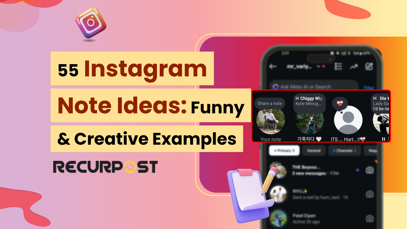 55 Instagram Note Ideas Funny & Creative Examples