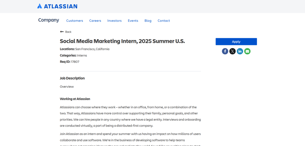 Atlassian - Summer Social Media Internships