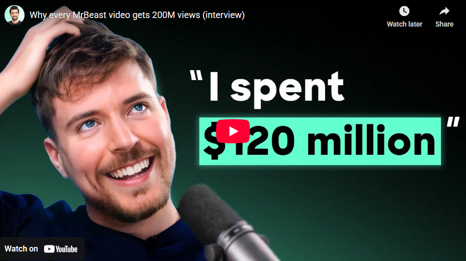 Mr Beast video get 200m views