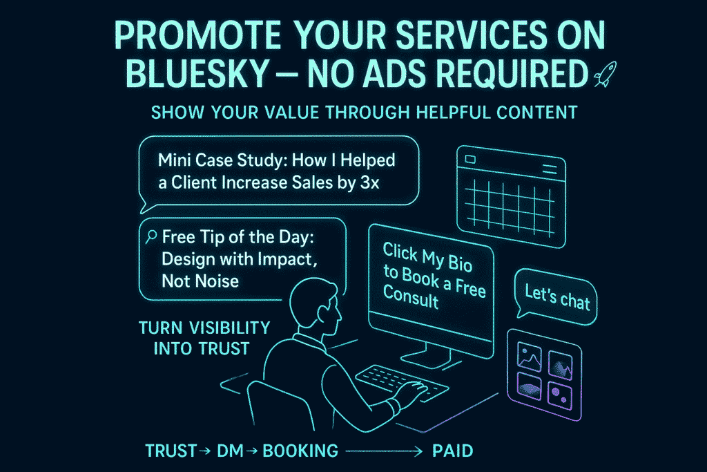 Promote your service and make money on bluesky