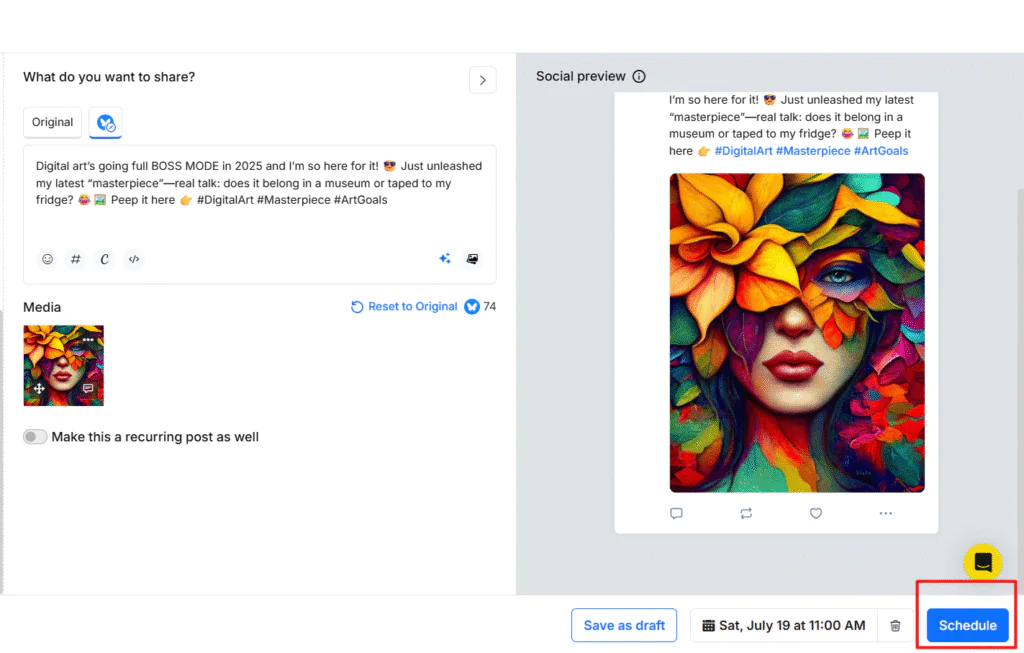 Schedule Post on Bluesky