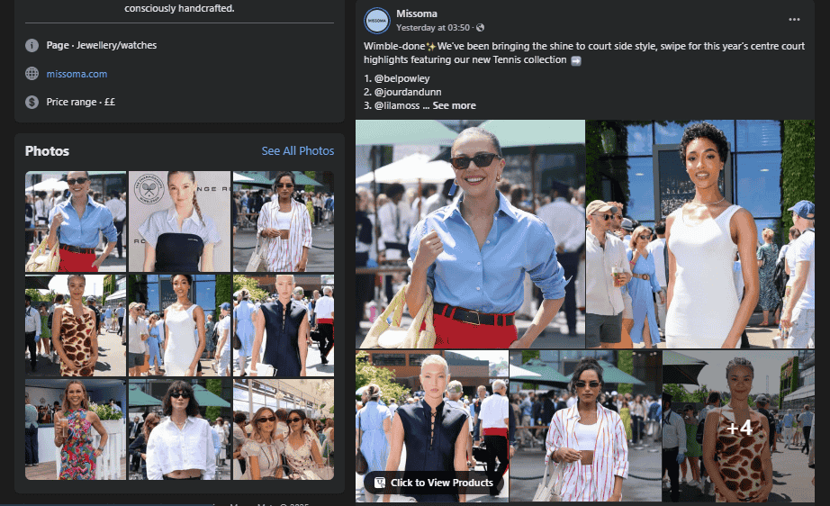 Screenshot of interactive facebook posts ideas from