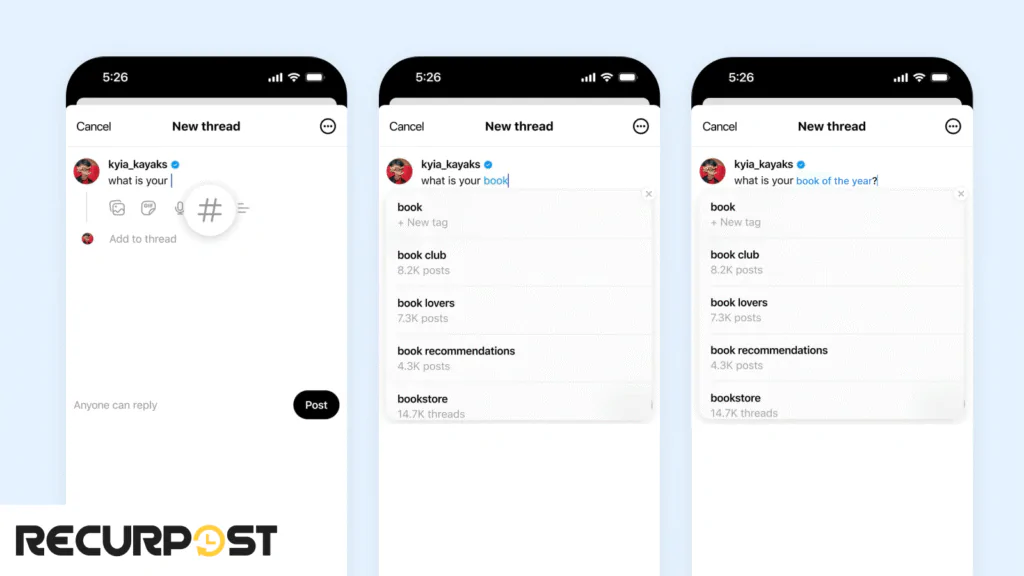 steps to tag on Meta threads