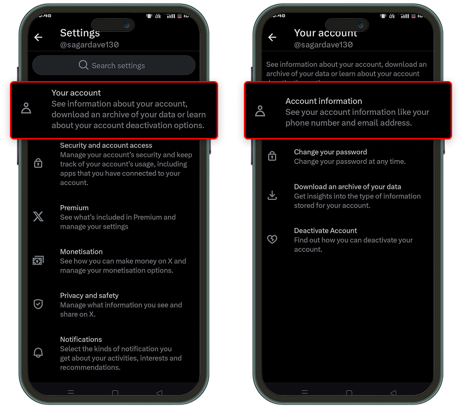 How to Change Your Twitter Handle on Android step 3