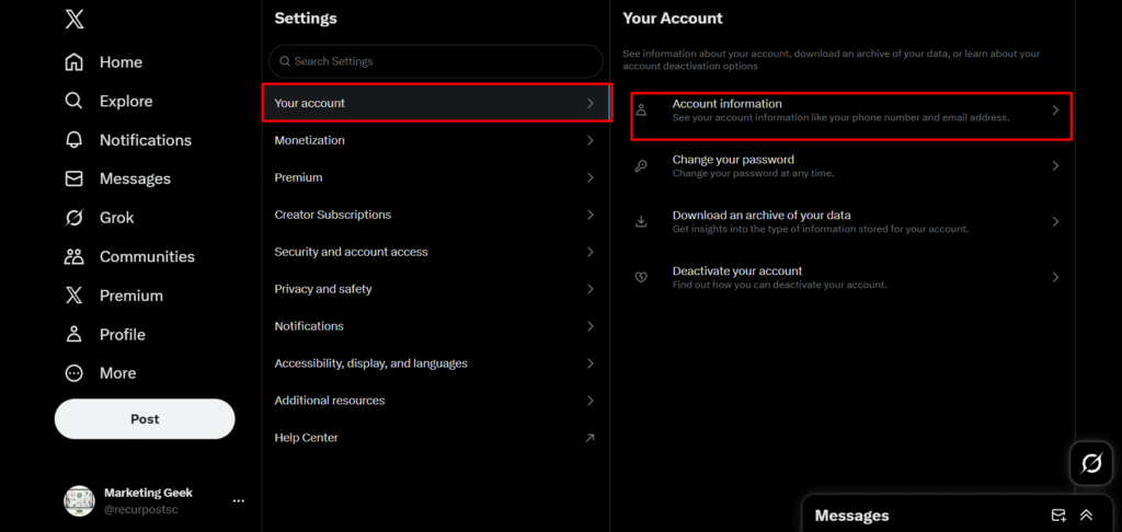 How to Change Your Twitter Handle on Desktop step 4