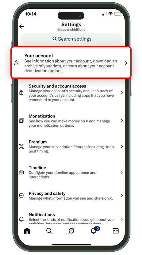 How to Change Your Twitter Handle on iPhone step 3