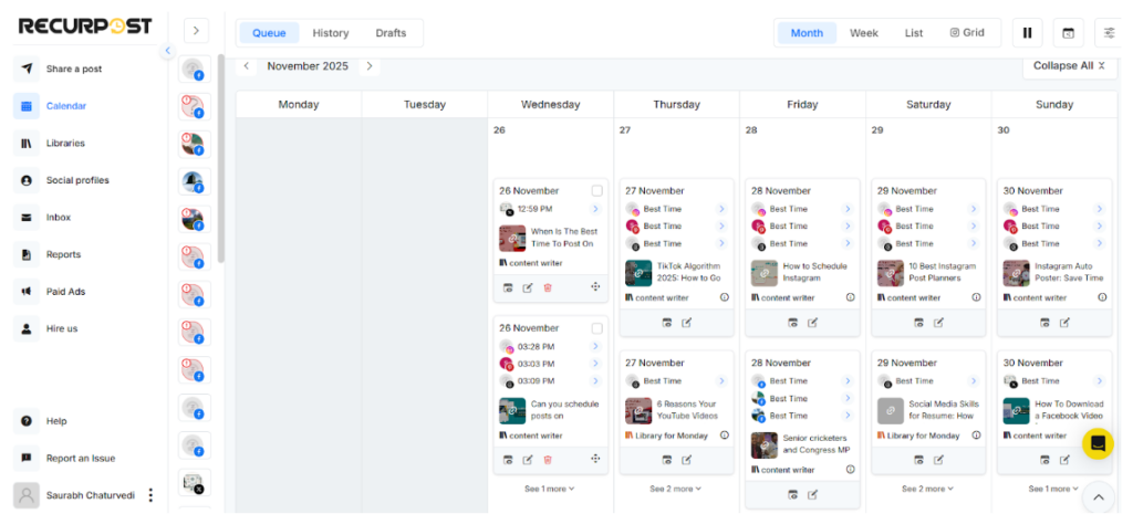 Recurpost Interface Design Comparison