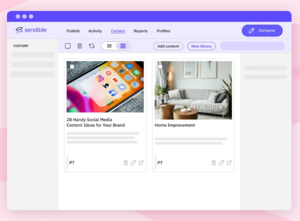 Sendible Content Library