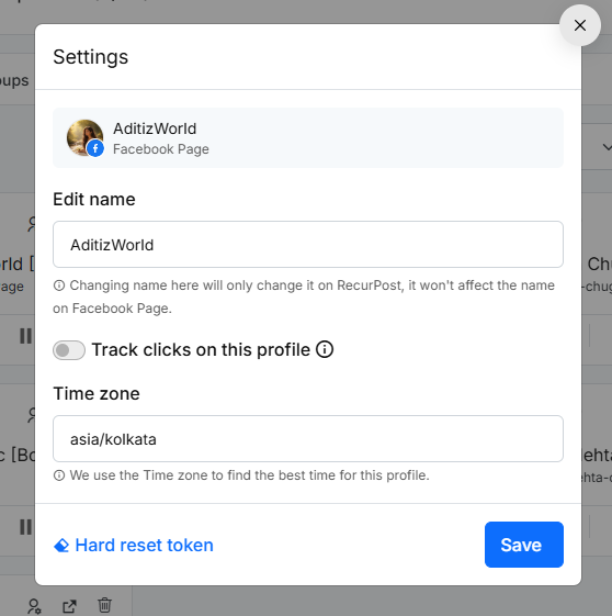 Seperate time zone for every profile in RecurPost