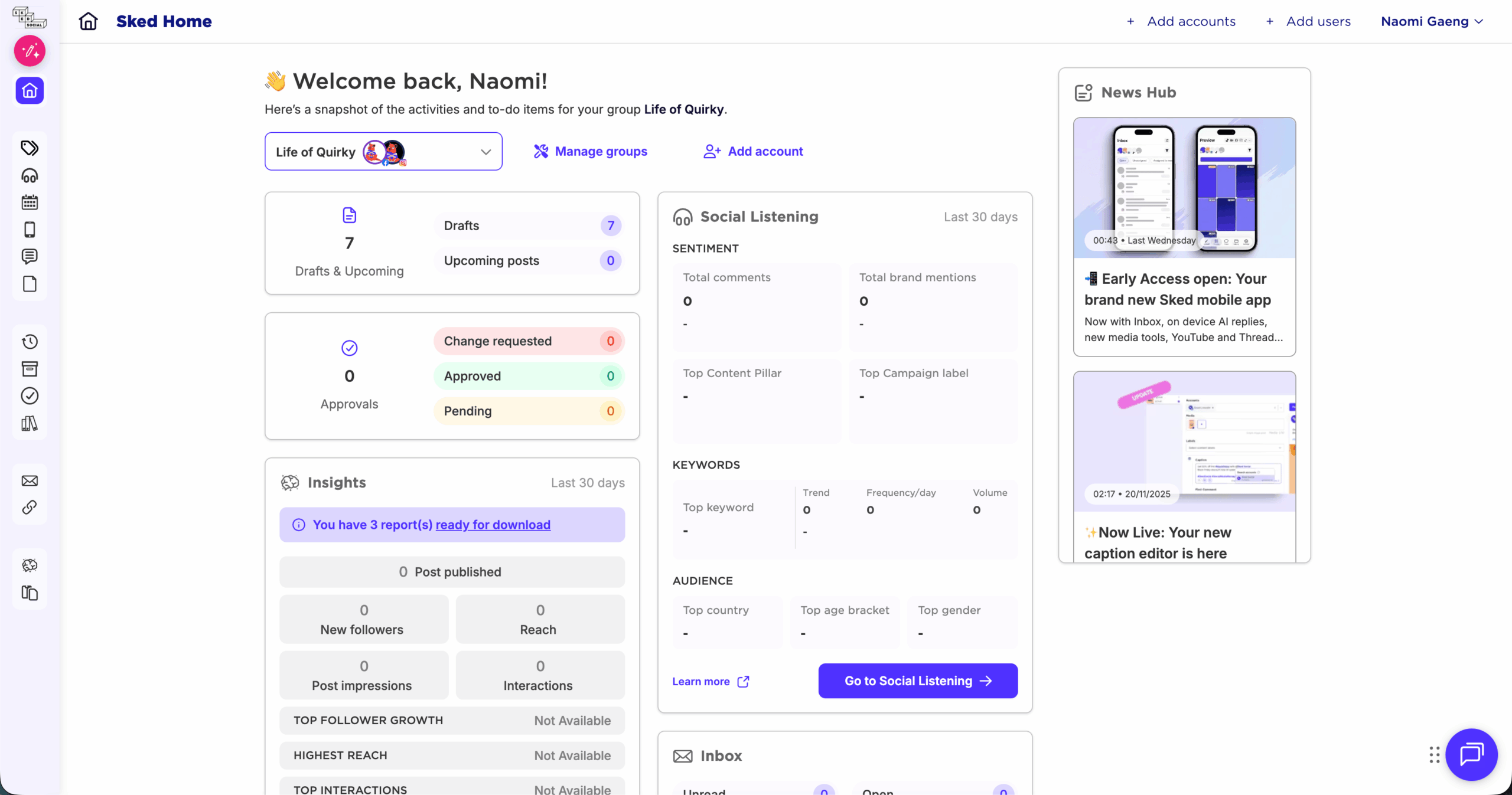 Sked Social Dashboard