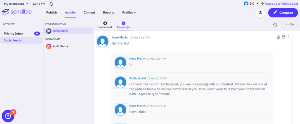 Sndible's Social Feeds View