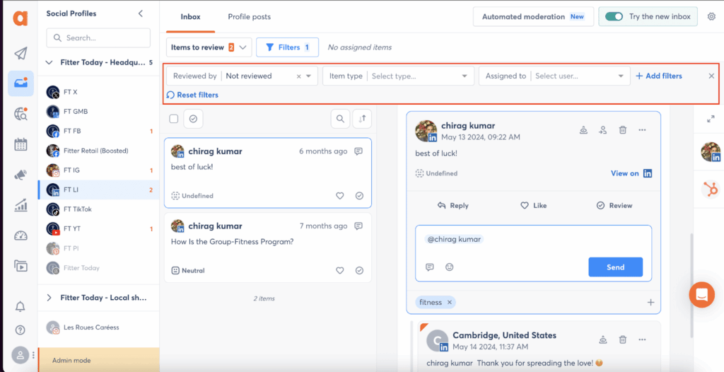 Agorapulse Dashboard