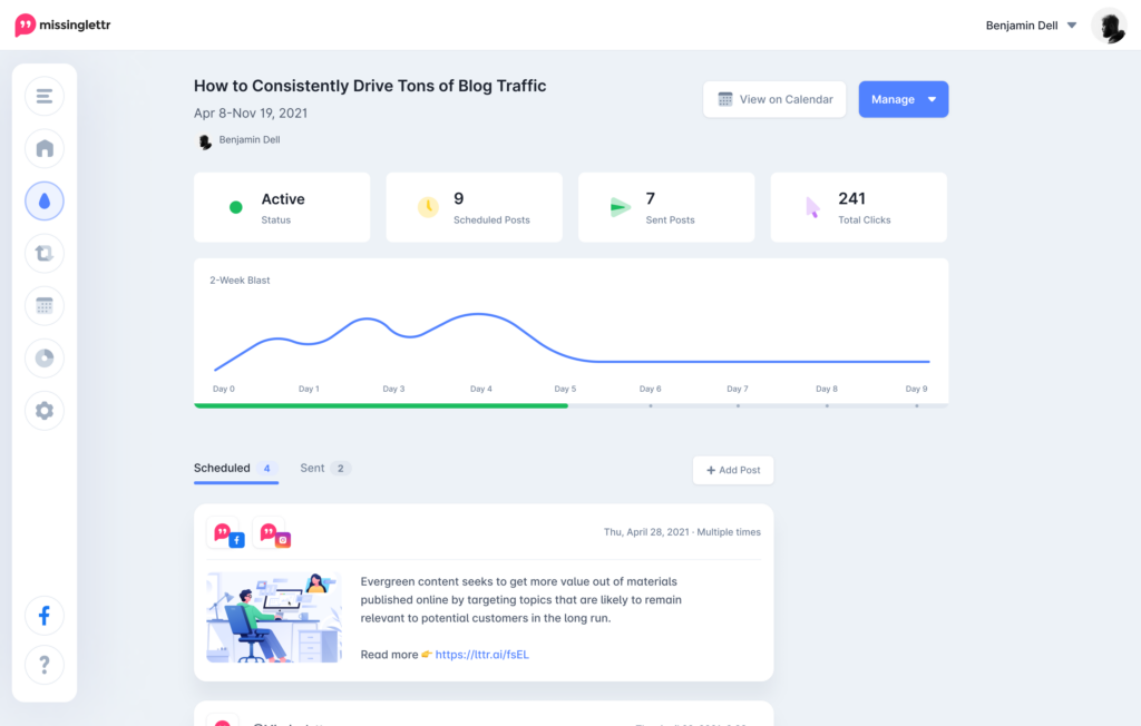 Missinglettr Reports