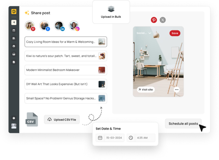Bulk Schedule Social Media Content​