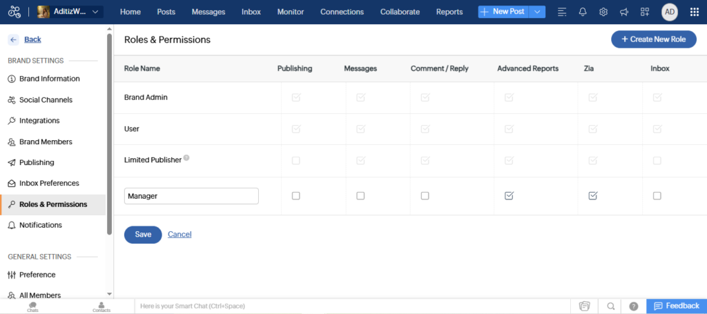 Different Roles & Permissions (Including Custom) in Zoho Social