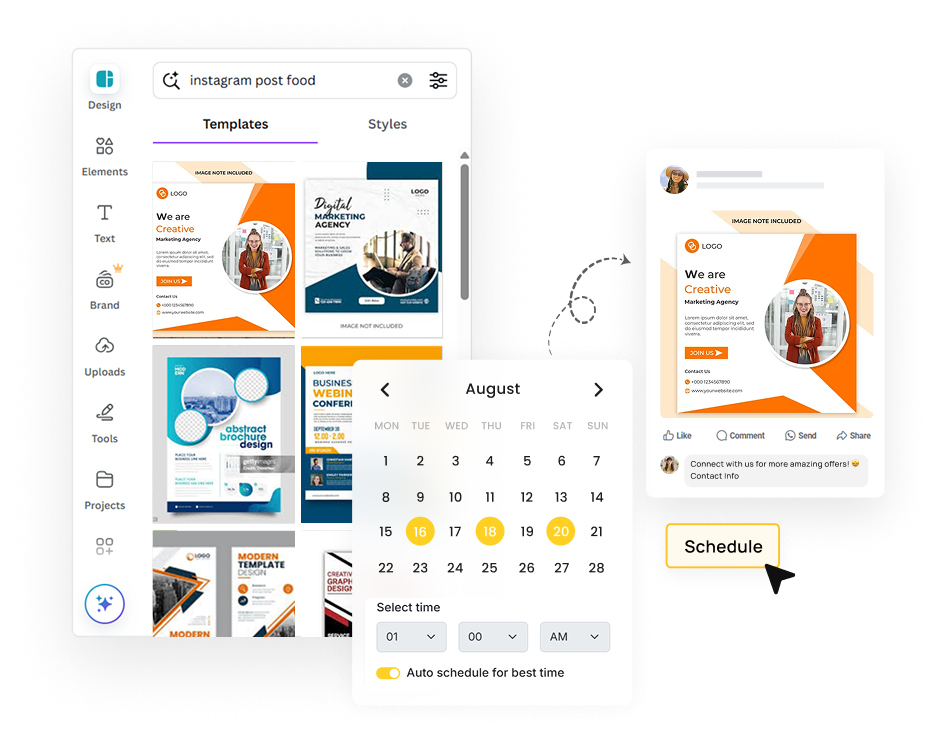Schedule the best graphics from Canva​