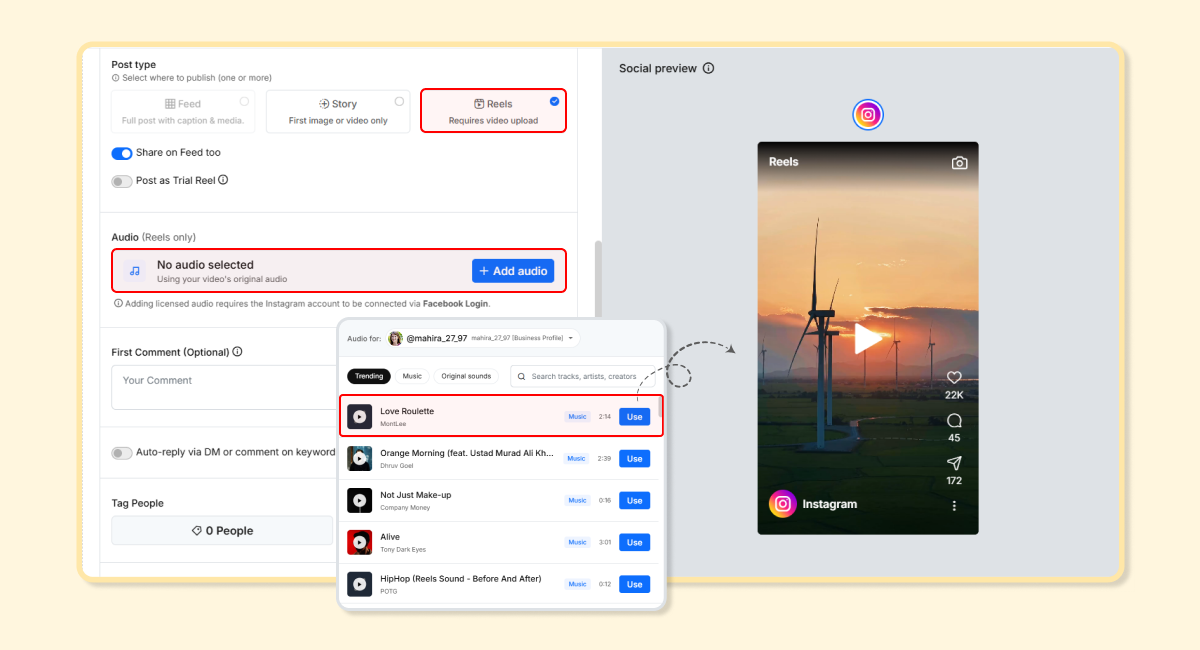 Instagram Reels with Audio