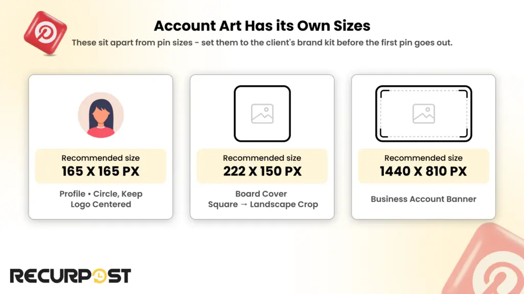 Pinterest Profile, Board, and Cover Image Sizes