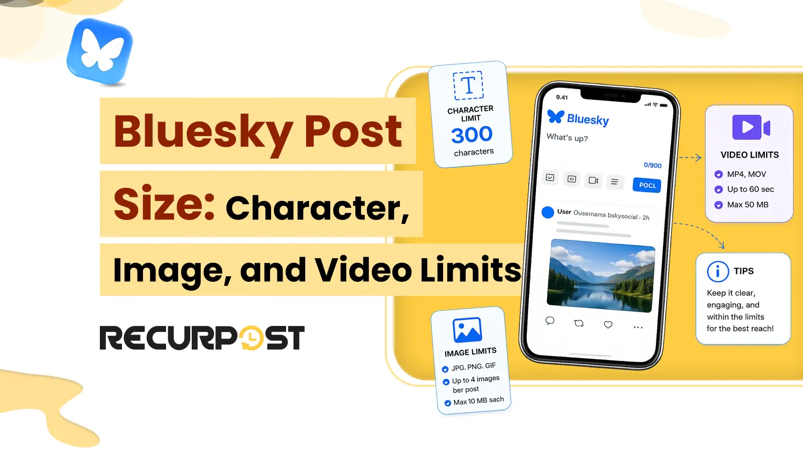 Bluesky Post Size - Character, Image, and Video Limits