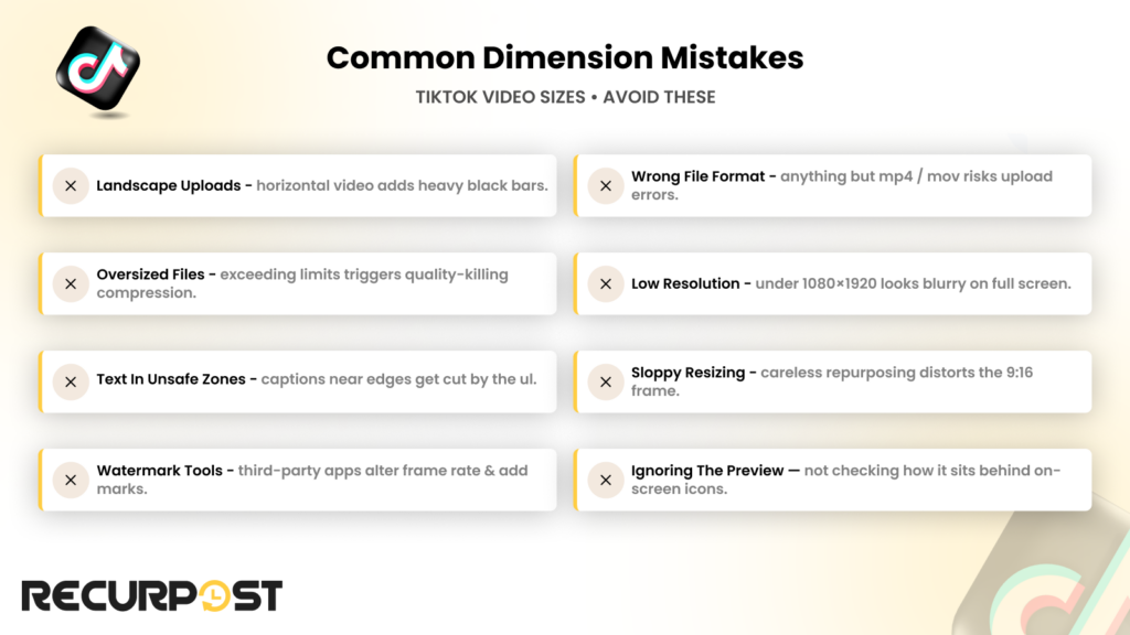 Common TikTok Video Size Mistakes