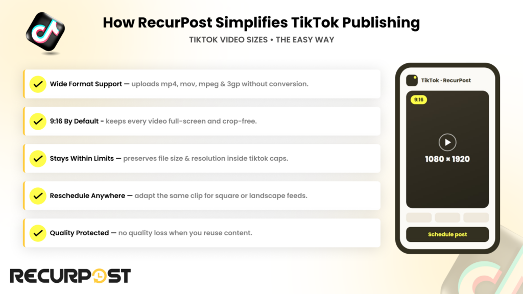How RecurPost simplifies TikTok publishing