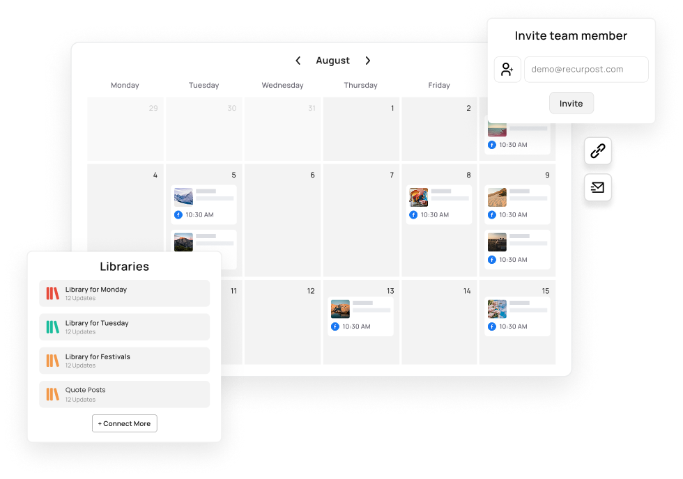 Invite members to schedule fb post on RecurPost