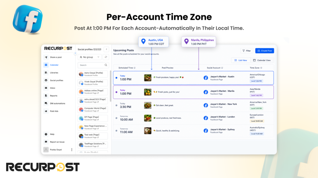 Per-Account Time Zone