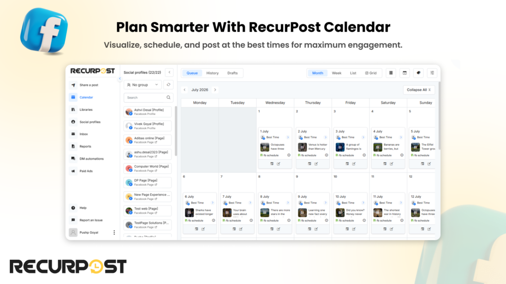 Plan Smarter with RecurPost Calendar