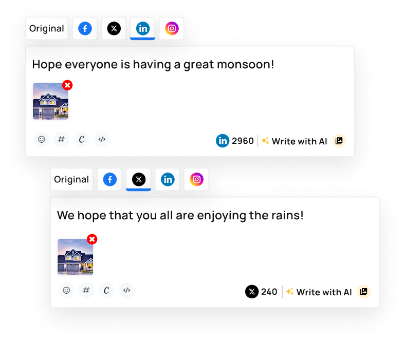 RecurPost tailored posts