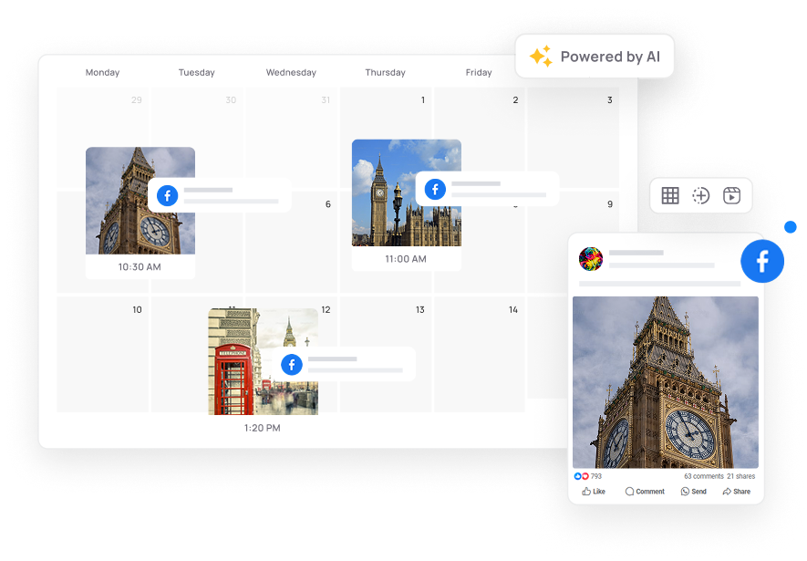 Schedule Facebook posts for every client Page, Group and profile