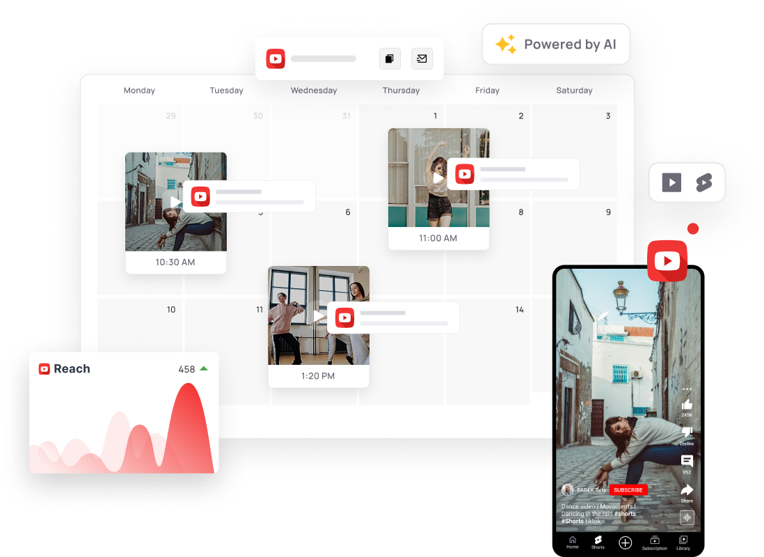 Schedule YouTube uploads for every client channel