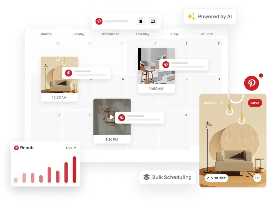 Schedule image and video pins for every client board