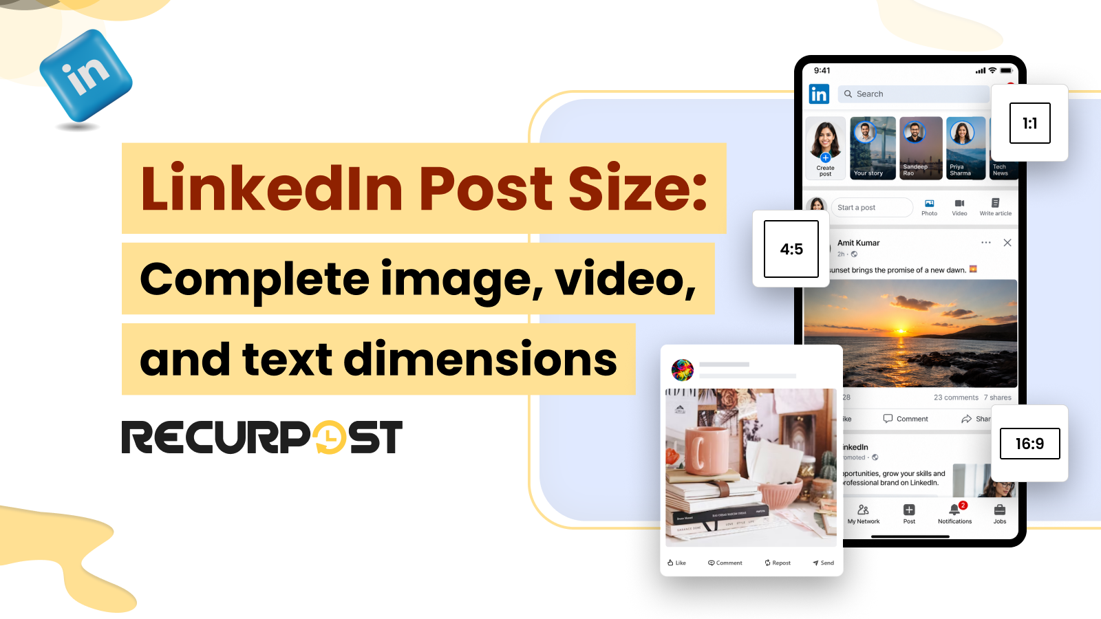 linkedin post size dimension