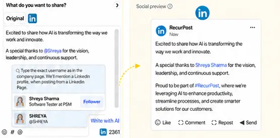 Tag LinkedIn Profiles