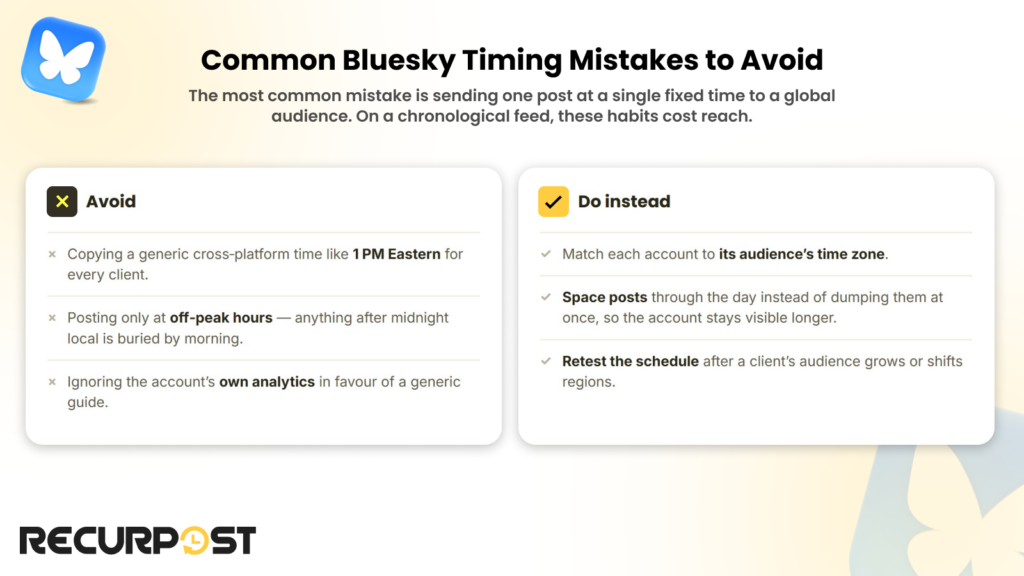 Common Bluesky timing mistakes to avoid