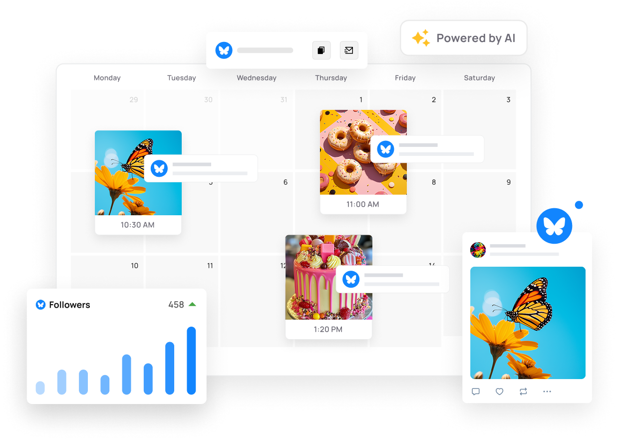 Schedule Bluesky posts for every client account