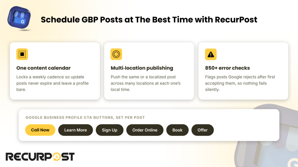 Schedule GBP posts at the best time with RecurPost