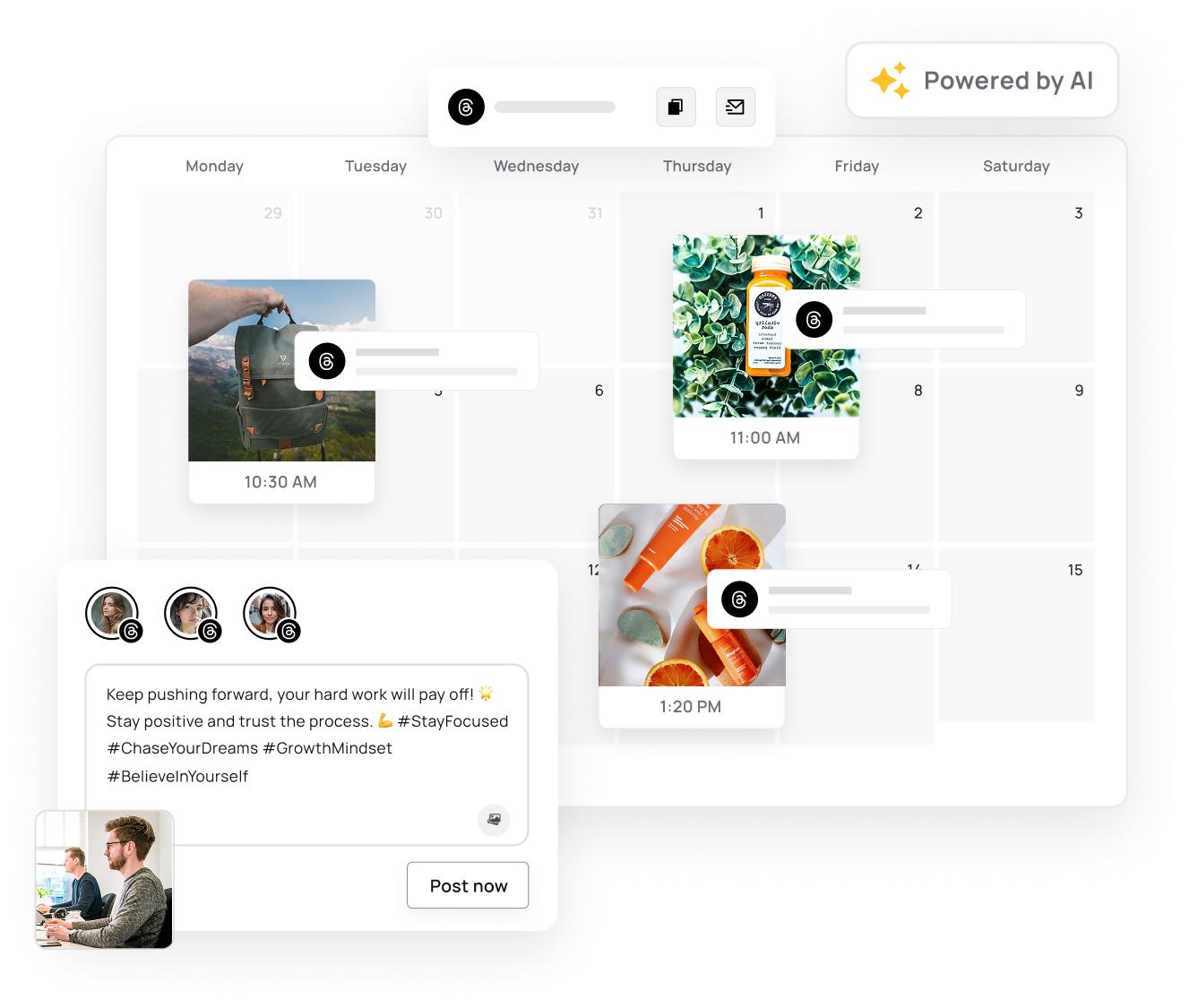 Schedule Threads posts for every client account