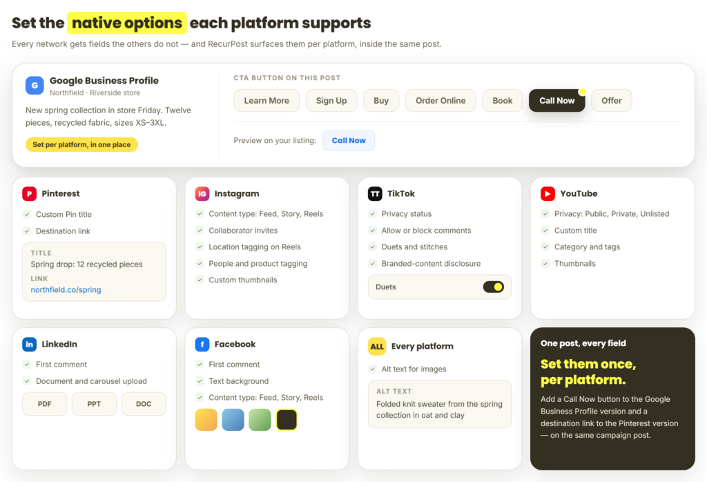 platform native post options