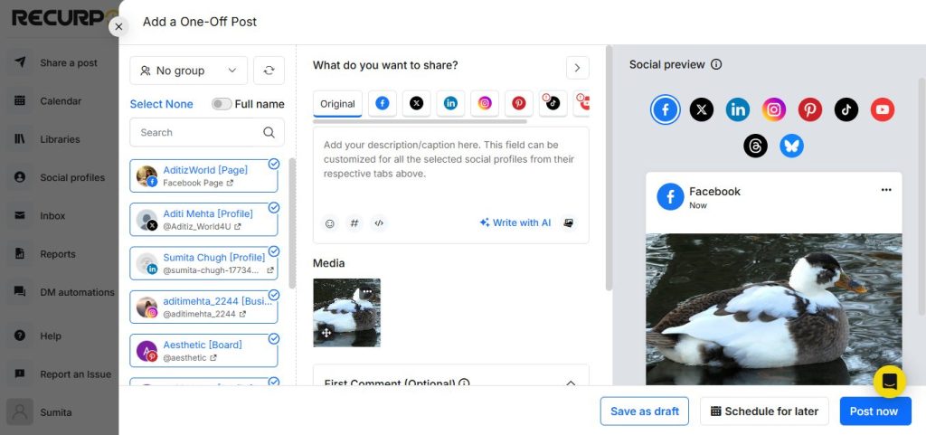Platform-Wise Customization in RecurPost