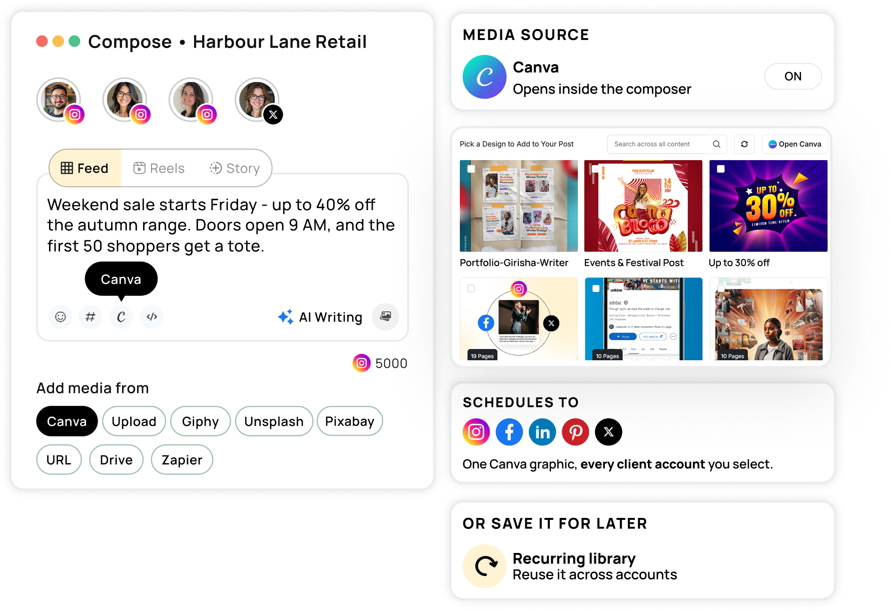 Design in Canva Inside the Post Composer