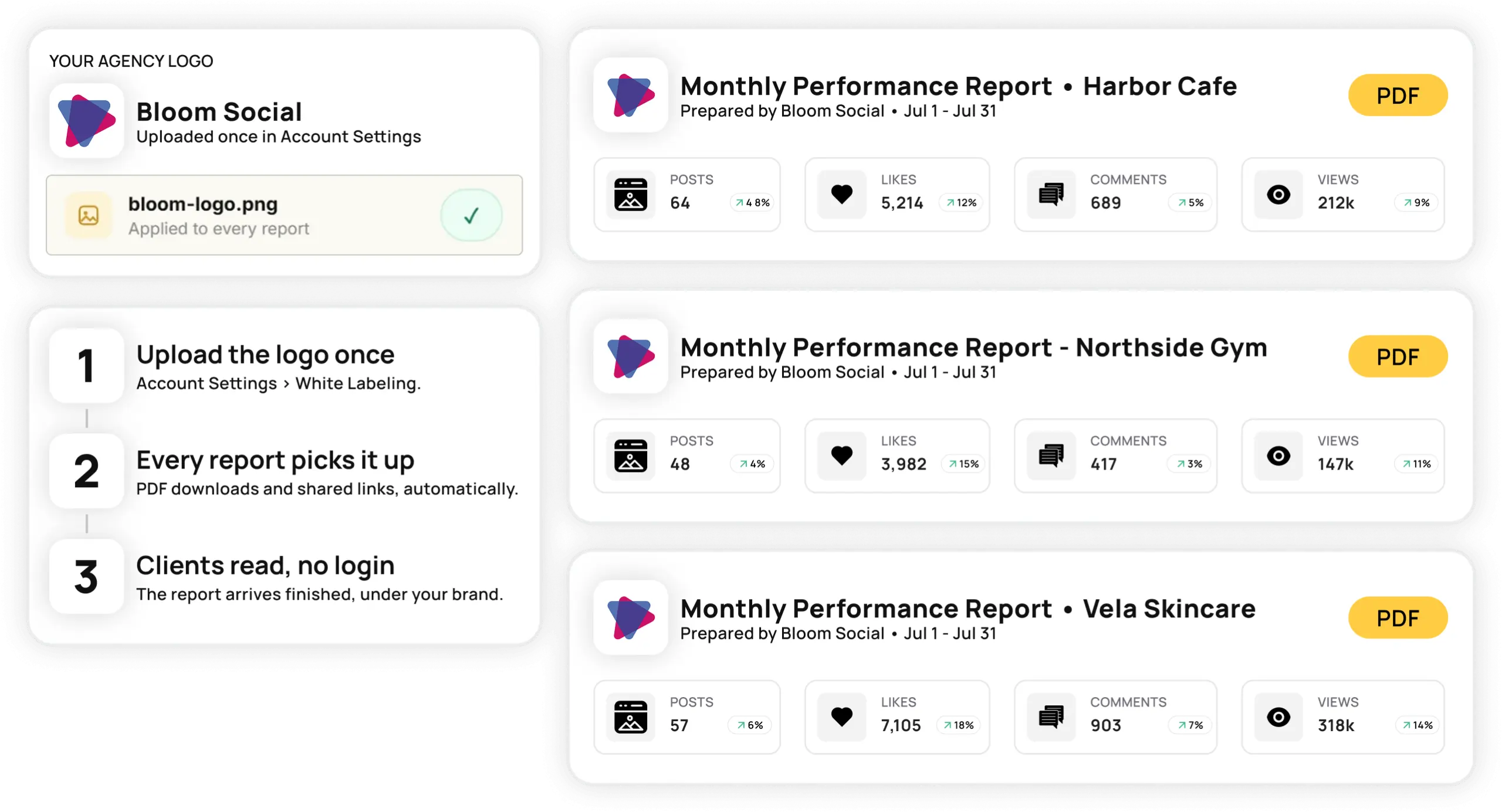 White-Label Social Media Reports with Your Brand Logo