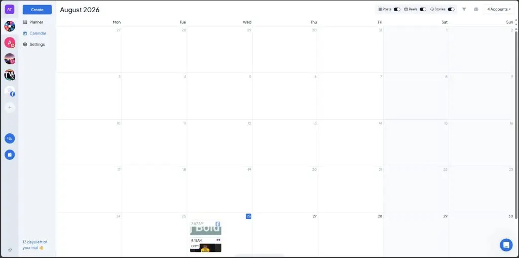 The drag-and-drop content calendar in Hopper HQ