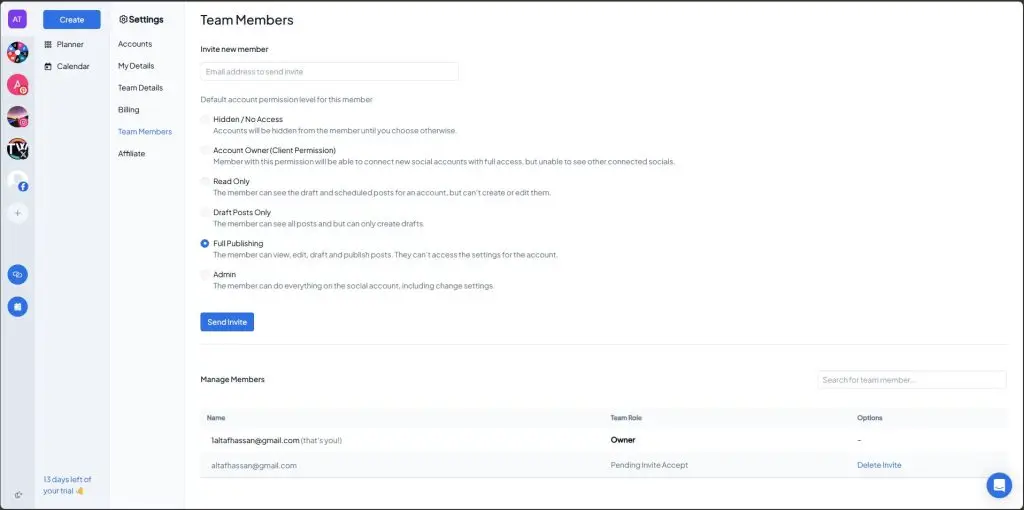 Inviting a team member or client in Hopper HQ