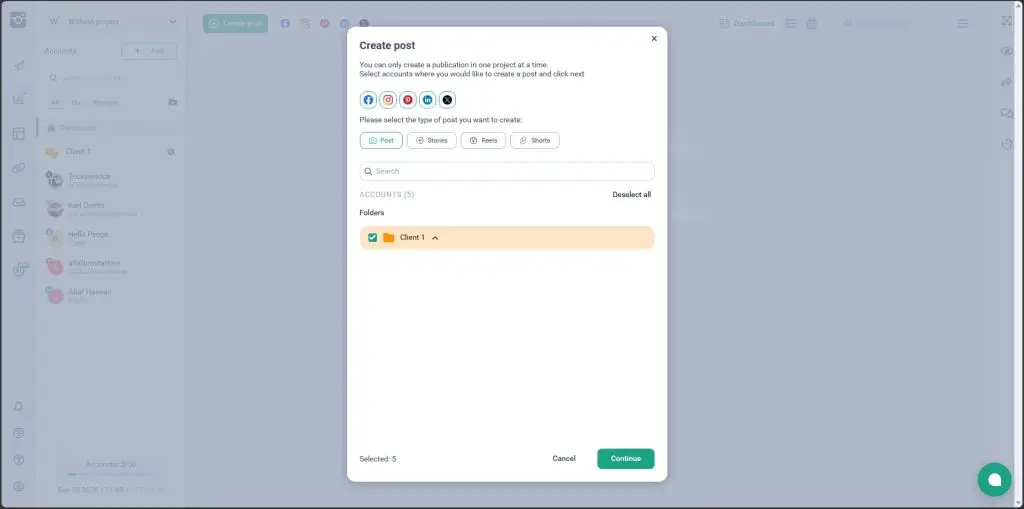 Create Post option in Onlypult