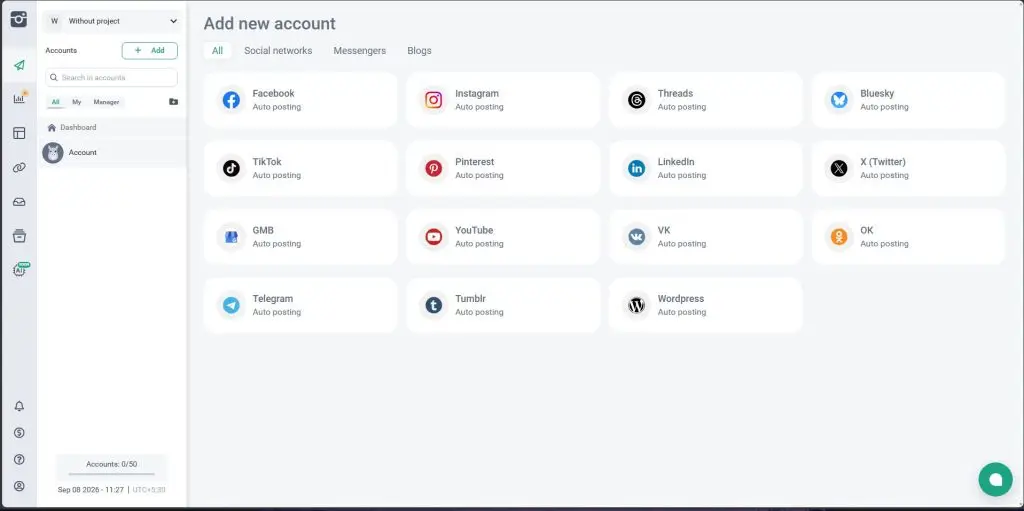 Onlypult dashboard after first login