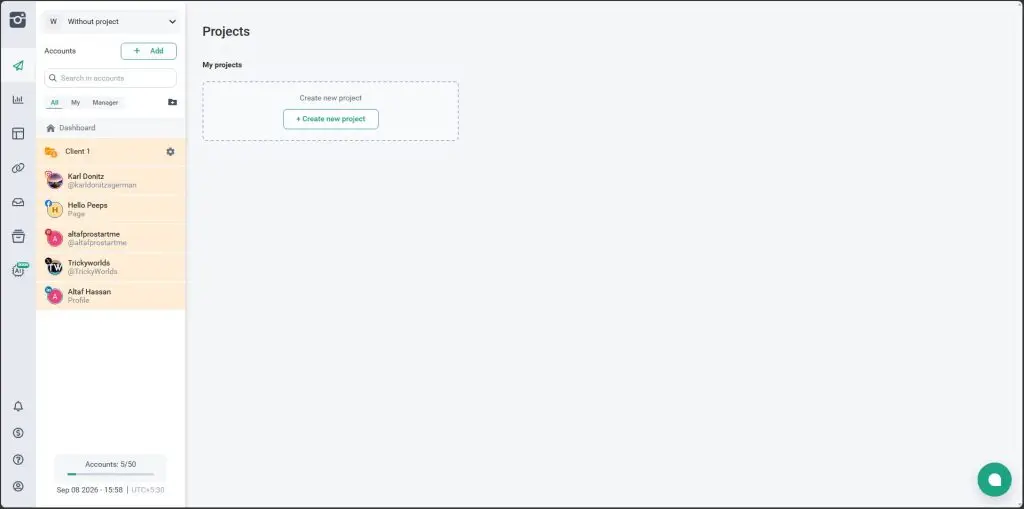 Creating projects to organize clients in Onlypult